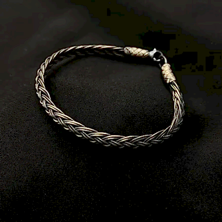 925 Ayar El Örme Kazaziye Gümüş Erkek Bileklik