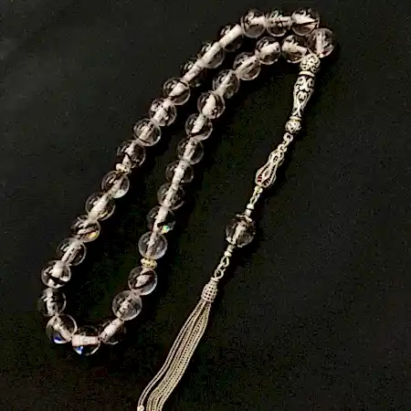 Saç Teli Tesbih 925 Ayar Gümüş Püsküllü Özel Tasarım