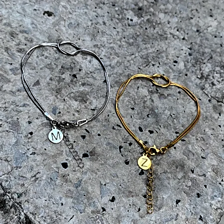 925 ayar gümüş çift aşk düğümü bileklik