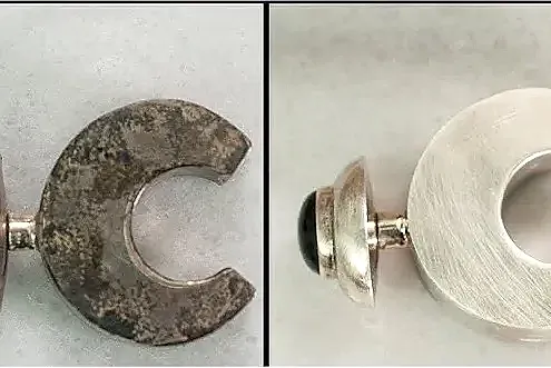 Antika takı restorasyonu öncesi ve sonrası görüntüsü