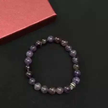 Ametist Doğal Taşlı Bileklik - El Yapımı ve 925 Ayar Gümüş Detaylı Model
