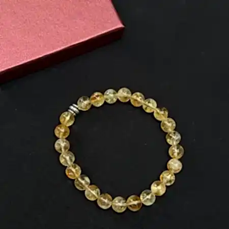 Sitrin Doğal Taşlı Bileklik - El Yapımı ve Zarif Sarı Tonlu Model